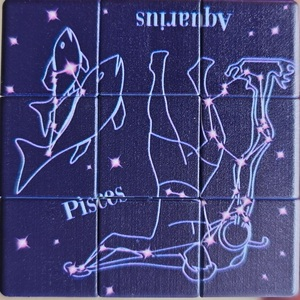 Constellation Piscis Aquarius pattern.